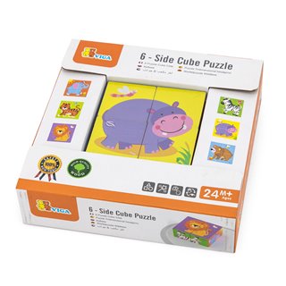 Cube puzzle - wild animals - 4 pieces